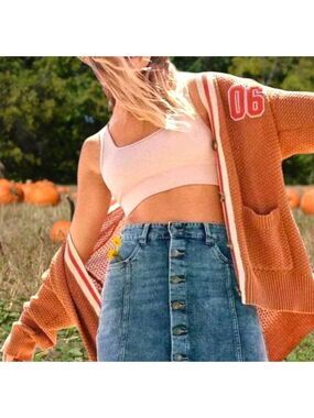 Aerie Cardigan Size S (22”Pit to Pit) Pumpkin